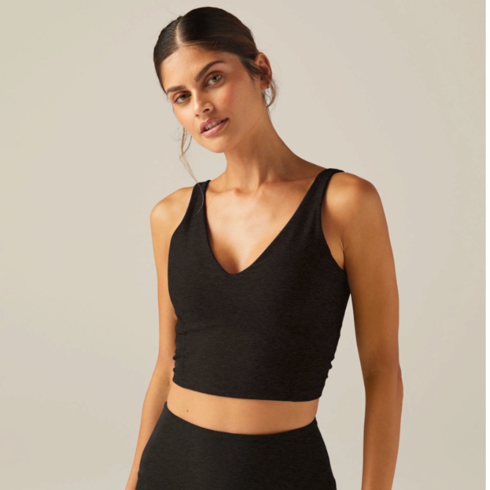 Beyond Yoga Always On Cropped Tank Black Medium NWT